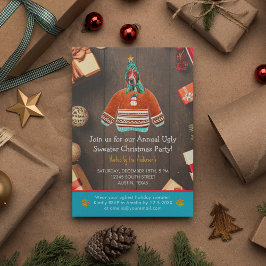 Kerstfeestdag Basset Hond Ugly Sweater Party Kaart