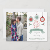 Kerstfeestdag Baubles | Holly Wedding Save The Date (Voorkant)