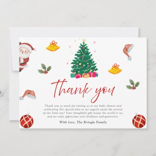 Kerstfeestdag Bedankkaart (Voorkant)