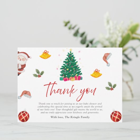 Kerstfeestdag Bedankkaart (Staand voorkant)