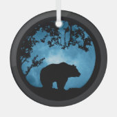 Kerstfeestdag Beer en maan Glas Ornament (Voorkant)