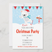 Kerstfeestdag Beer Skating Polar Kaart (Voorkant)