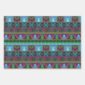 Kerstfeestdag - Bekroond Sweater Pattern Reindeer Inpakpapier Vel (Voorkant 3)