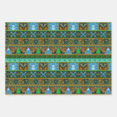 Kerstfeestdag - Bekroond Sweater Pattern Reindeer Inpakpapier Vel (Voorkant 2)