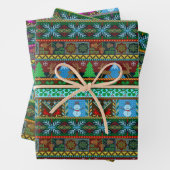 Kerstfeestdag - Bekroond Sweater Pattern Reindeer Inpakpapier Vel (In situ)