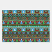 Kerstfeestdag - Bekroond Sweater Pattern Reindeer Inpakpapier Vel (Voorkant)