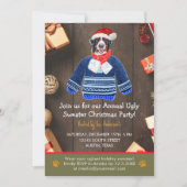 Kerstfeestdag Bernese Dog Ugly Sweater Party Kaart (Voorkant)
