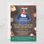 Kerstfeestdag Bernese Dog Ugly Sweater Party Kaart (Voorkant)