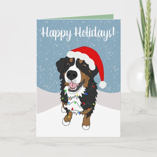 Kerstfeestdag Bernese Mountain Dog Bedankkaart (Voorkant)