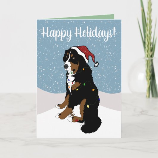 Kerstfeestdag Bernese Mountain Dog Kaart (Voorkant)