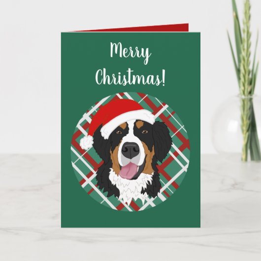 Kerstfeestdag Bernese Mountain Dog Kaart (Voorkant)