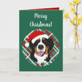 Kerstfeestdag Bernese Mountain Dog Kaart (Gele Bloem)