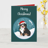 Kerstfeestdag Bernese Mountain Dog Kaart (Gele Bloem)