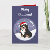 Kerstfeestdag Bernese Mountain Dog Kaart (Voorkant)