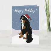 Kerstfeestdag Bernese Mountain Dog Kaart (Voorkant)