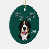 Kerstfeestdag Bernese Mountain Dog  Keramisch Ornament (Rechts)