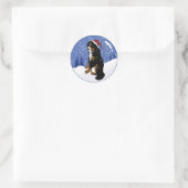 Kerstfeestdag Bernese Mountain Dog Ronde Sticker (Tas)