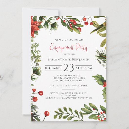 kerstfeestdag Berries Mistletoe Kaart (Voorkant)