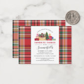 Kerstfeestdag, bijtende favoriete dingen notitiekaartje (Voorkant / Achterkant in situ)