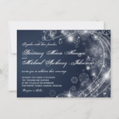 Kerstfeestdag blauw huwelijk uitnodigingen (Voorkant)