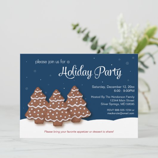 Kerstfeestdag - Blauw Kaart (Staand voorkant)