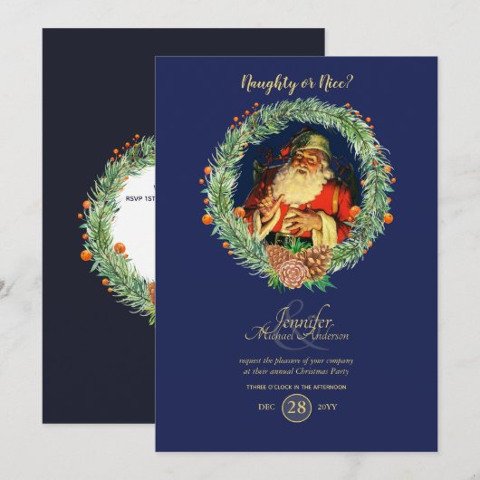  kerstfeestdag - Blauw rood Kaart (Voorkant / Achterkant)