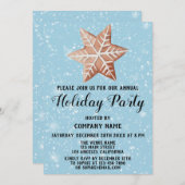 kerstfeestdag blauw sneeuw kaart (Voorkant / Achterkant)