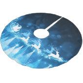 Kerstfeestdag Blauwe Kerstman en slee Kerstboom Rok (Gekanteld)