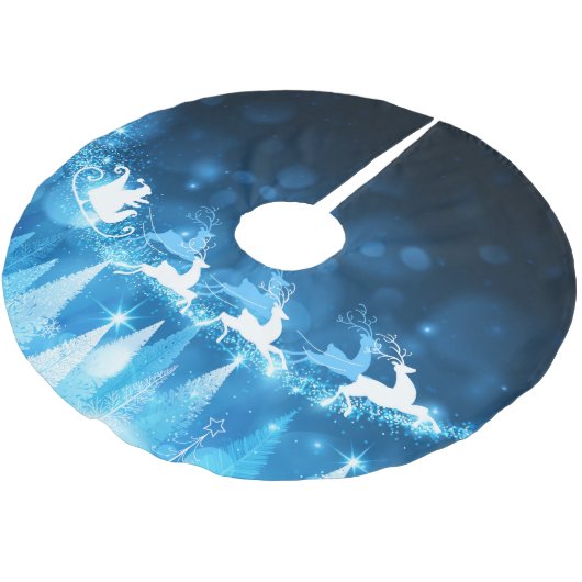 Kerstfeestdag Blauwe Kerstman en slee Kerstboom Rok (Gekanteld)