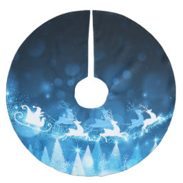 Kerstfeestdag Blauwe Kerstman en slee Kerstboom Rok