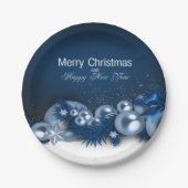 Kerstfeestdag Blauwe Pearl 1 Design Papieren Bordje (Voorkant)