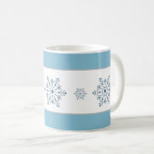 kerstfeestdag blauwe streep sneeuwvlok Mok (Voorkant rechts)