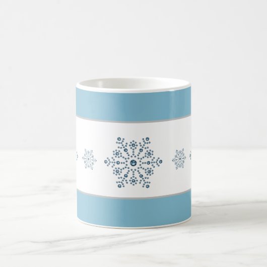 kerstfeestdag blauwe streep sneeuwvlok Mok (Center)