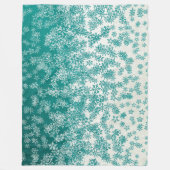 Kerstfeestdag Blauwgroen sneeuwvlokken Fleece Deken (Voorkant)