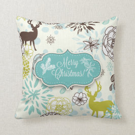 Kerstfeestdag -  blauwhelm kussen