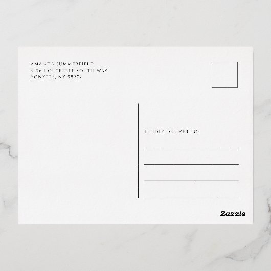 Kerstfeestdag Botanische Roos Gold Folie Uitnodiging Briefkaart (Achterkant)