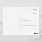 Kerstfeestdag Botanische zilver Folie Uitnodiging Briefkaart (Achterkant)