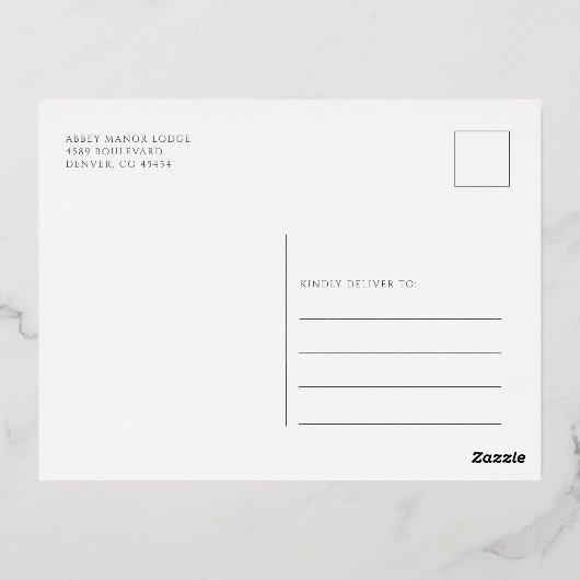 Kerstfeestdag Botanische zilver Folie Uitnodiging Briefkaart (Achterkant)