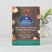 Kerstfeestdag Boxer Dog Ugly Sweater Party Kaart (Staand voorkant)