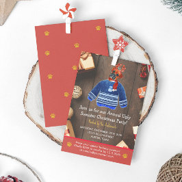 Kerstfeestdag Boxer Dog Ugly Sweater Party Kaart