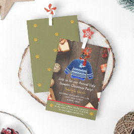 Kerstfeestdag Boxer Dog Ugly Sweater Party Kaart