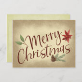 kerstfeestdag briefkaart (Voorkant / Achterkant)