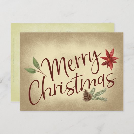  kerstfeestdag briefkaart (Voorkant / Achterkant)