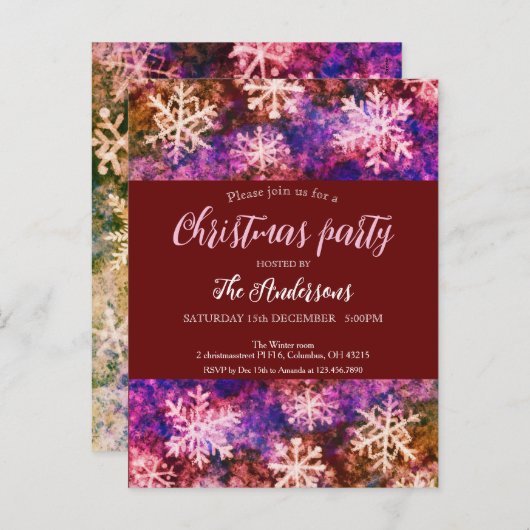 kerstfeestdag briefkaart (Voorkant / Achterkant)