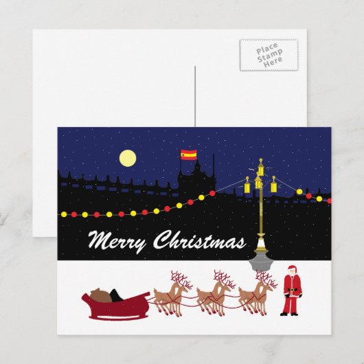 Kerstfeestdag Briefkaart in Madrid (Voorkant / Achterkant)