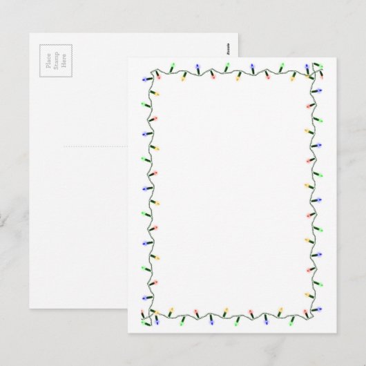 kerstfeestdag Briefkaart met lichte rand (Voorkant / Achterkant)