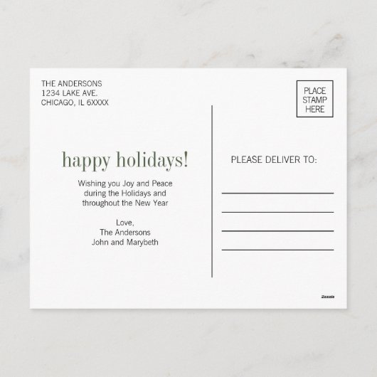 Kerstfeestdag Briefkaart voor kerstfeestdag (Achterkant)