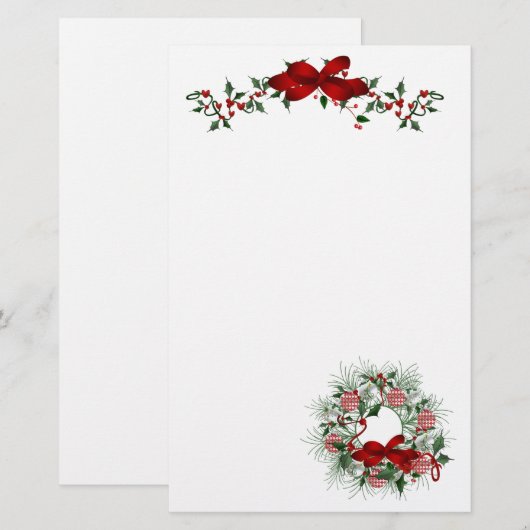 Kerstfeestdag Briefpapier (Voorkant / Achterkant)