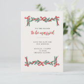 Kerstfeestdag bruiloft save the date (Staand voorkant)