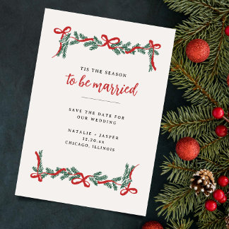 Kerstfeestdag bruiloft save the date